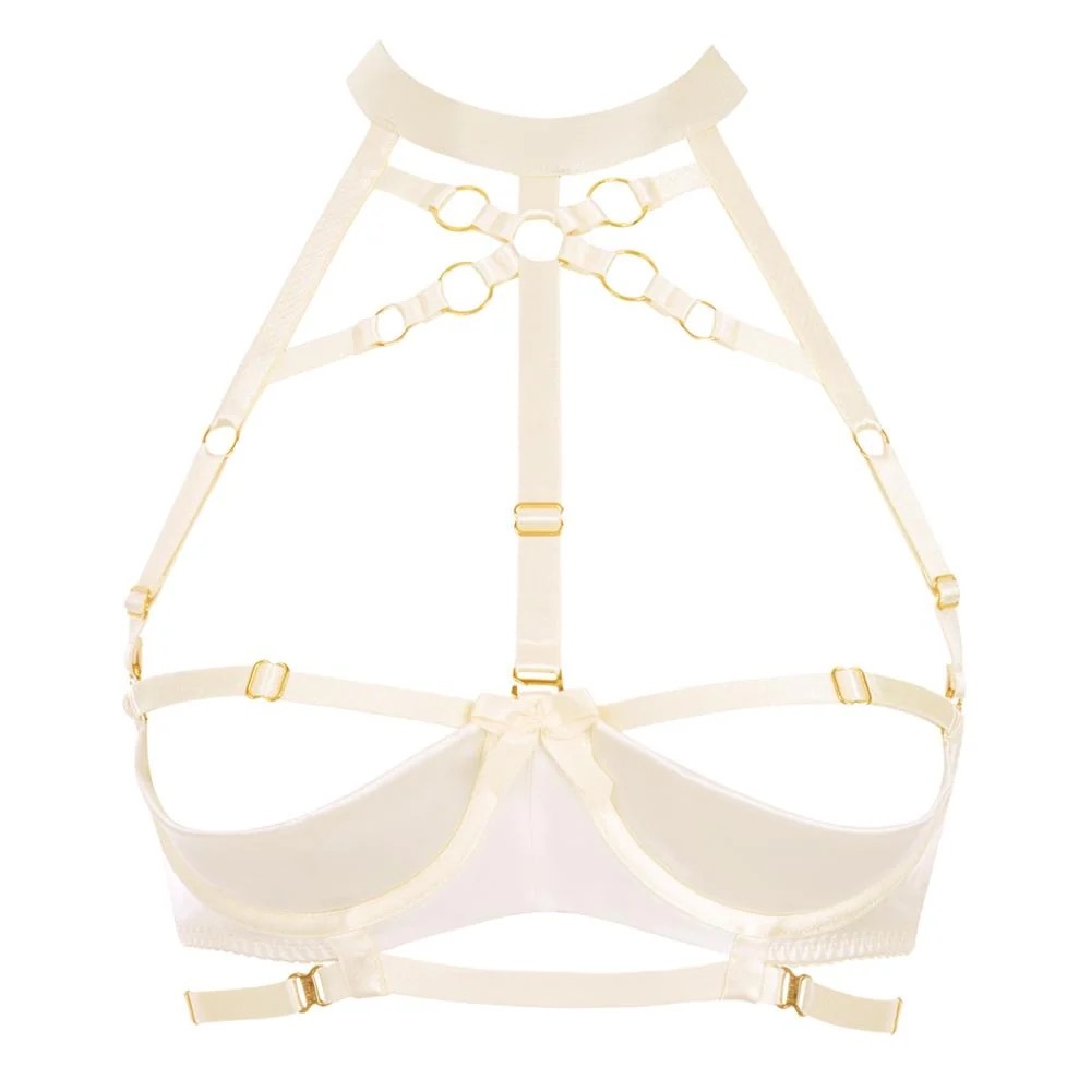 Bordelle bondage shelf bra, cream